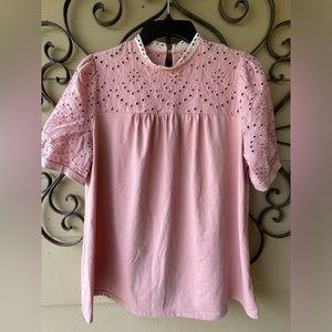 SHEIN short-sleeve eyelet top